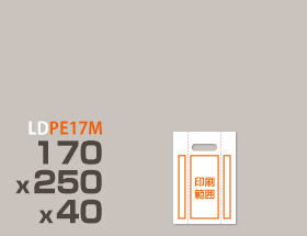 LDPE(ツルツル) 手提げ袋(横マチ有り) PE17M 170 x 250 x 40mm